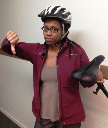 Me just back from the sports shop, with the offending bike saddle.