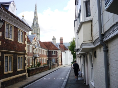 From my 2011 trip to England: an impromptu journey to Salisbury to see the famous cathedral (pictured in the background).