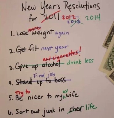 Rearranging New Year's Resolutions