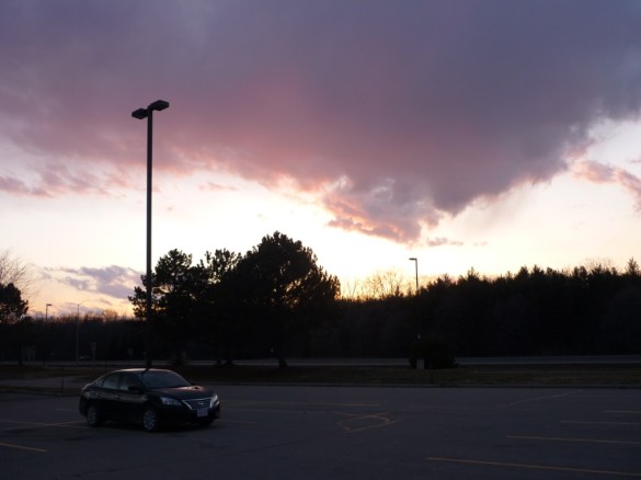 Sunset at a Highway 401 rest stop