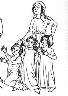 13th century nurse with children
