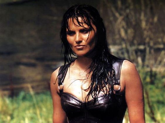 Xena, stern and steely-eyed after her bath.