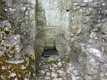 Remnants of a garderobe at Peveril Castle