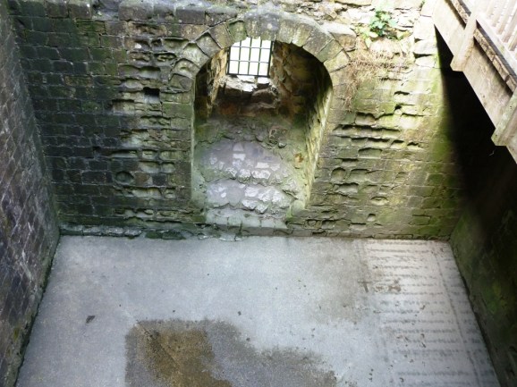 Remnants of Peveril Castle's keep: the basement as viewed from the upper level