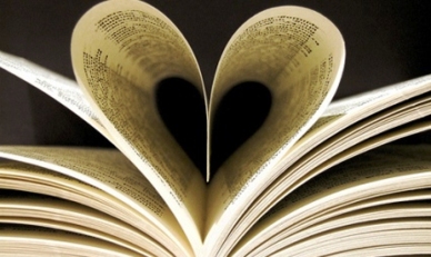Book pages heart