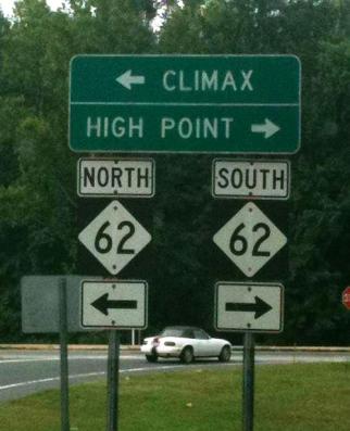 Climax road sign