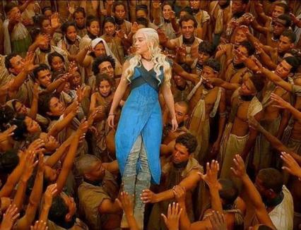 Daenerys Targaryen from TV's Game of Thrones, the liberator of slaves