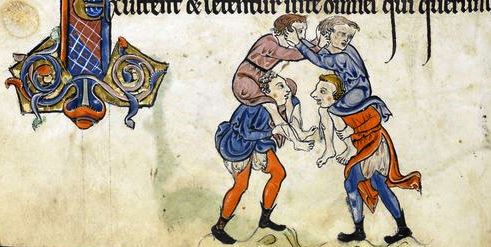 Medieval piggyback wrestling